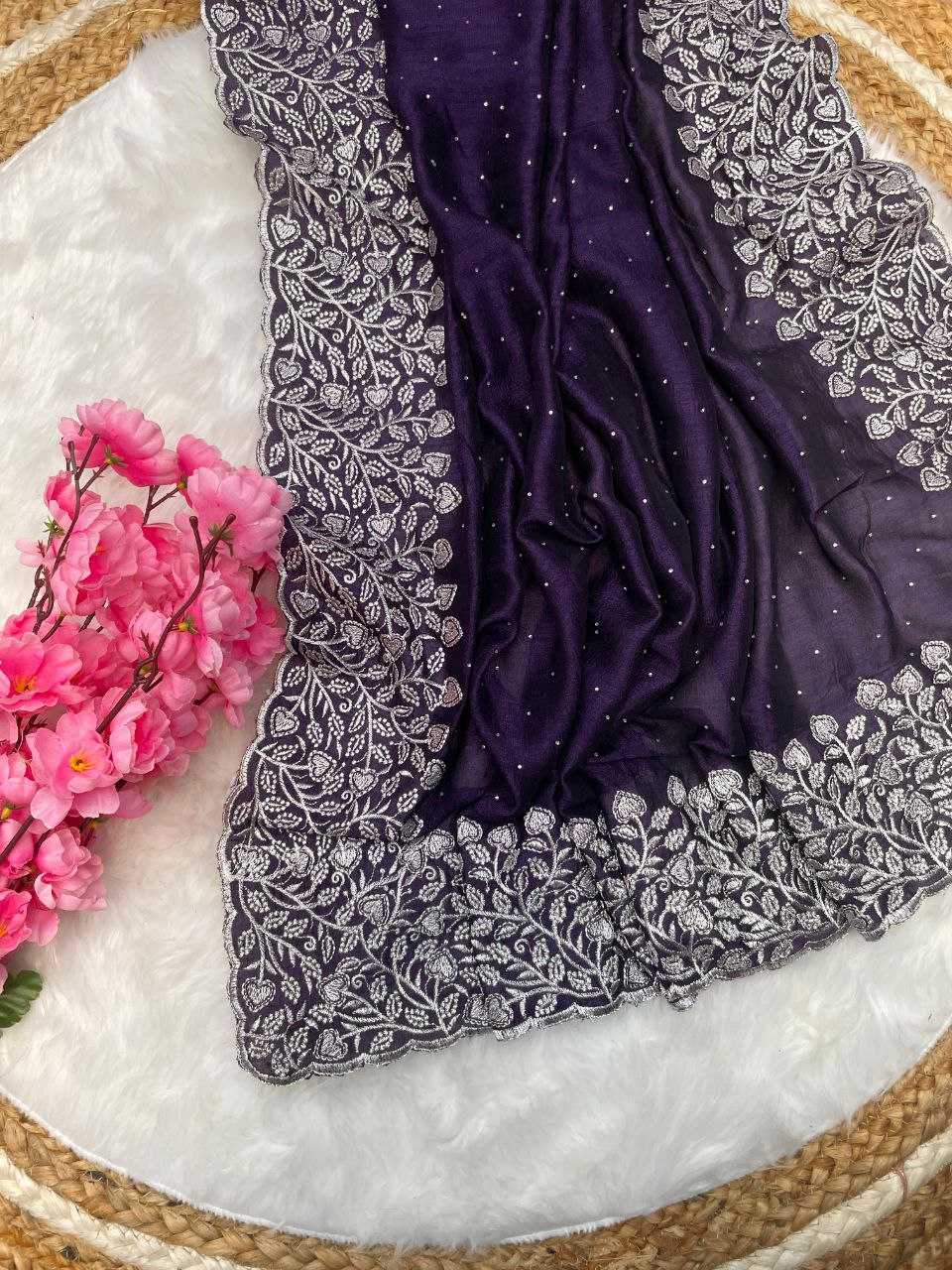 YNF SOFT VICHITRA RMP 412 SAREES WHOLESALE FANCY EMBROIDERED SAREES MANUFACTURER