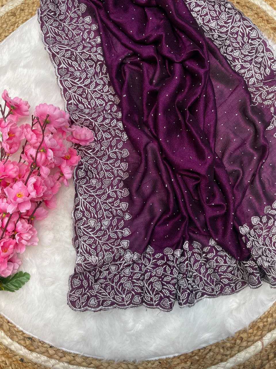 YNF SOFT VICHITRA RMP 412 SAREES WHOLESALE FANCY EMBROIDERED SAREES MANUFACTURER