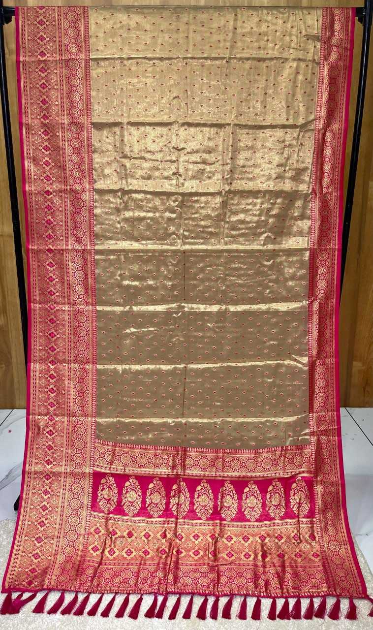 YNF TISSUE REW 02 SAREES WHOLESALE TISSUE SILK ZARI BORDER SAREES MANUFACTURER