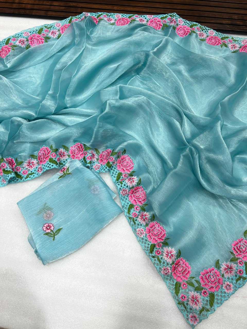 YNF TISSUE SILK RNNC 21 SAREES WHOLESALE FANCY TISSUE SILK LACE BORDER SAREES MANUFACTURER