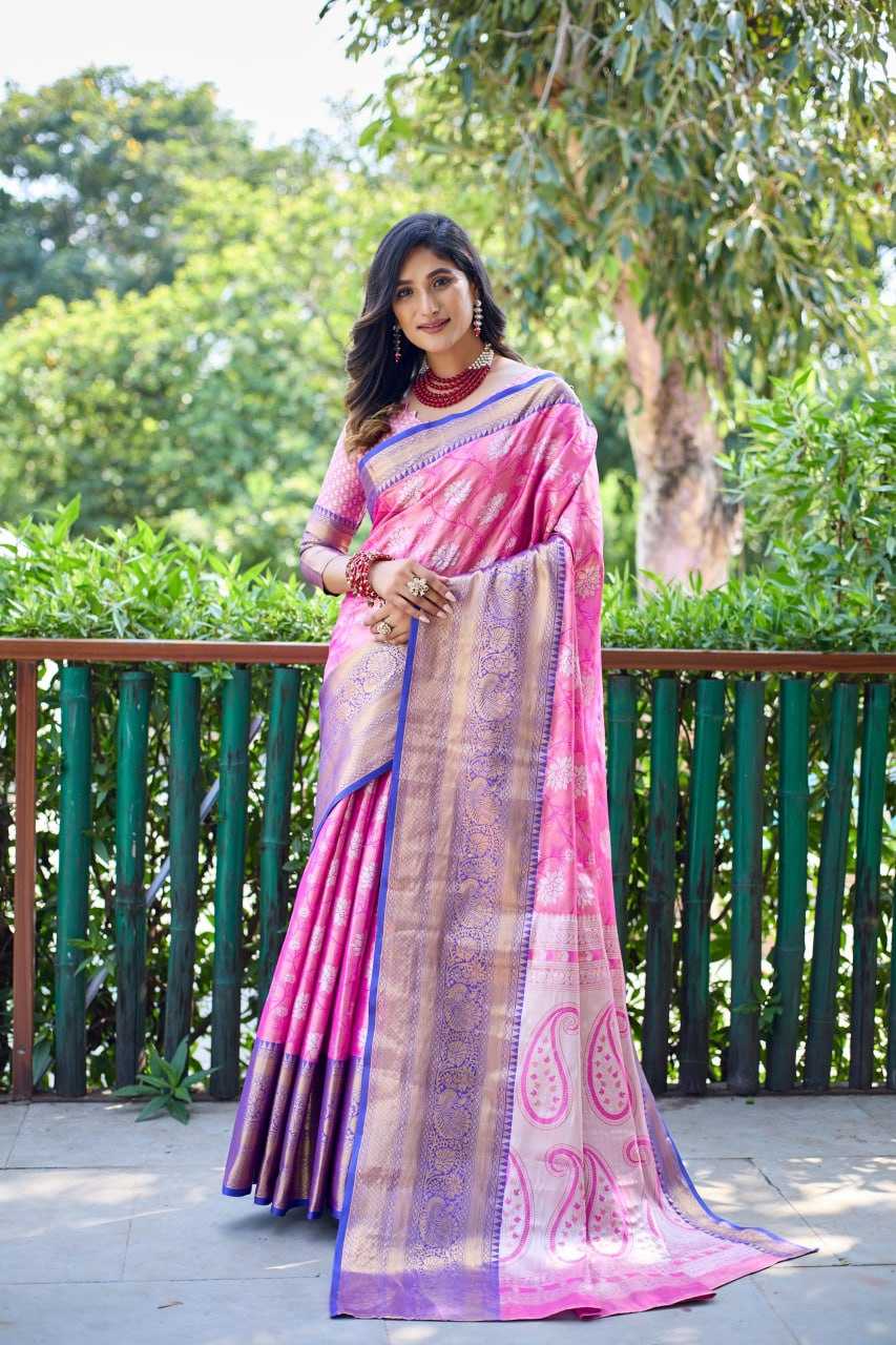 YNF TISSUE SILK RVV 22 SILK SAREES WHOLESALE PRINTED TISSUE SILK ZARI BORDER SAREES MANUFACTURER