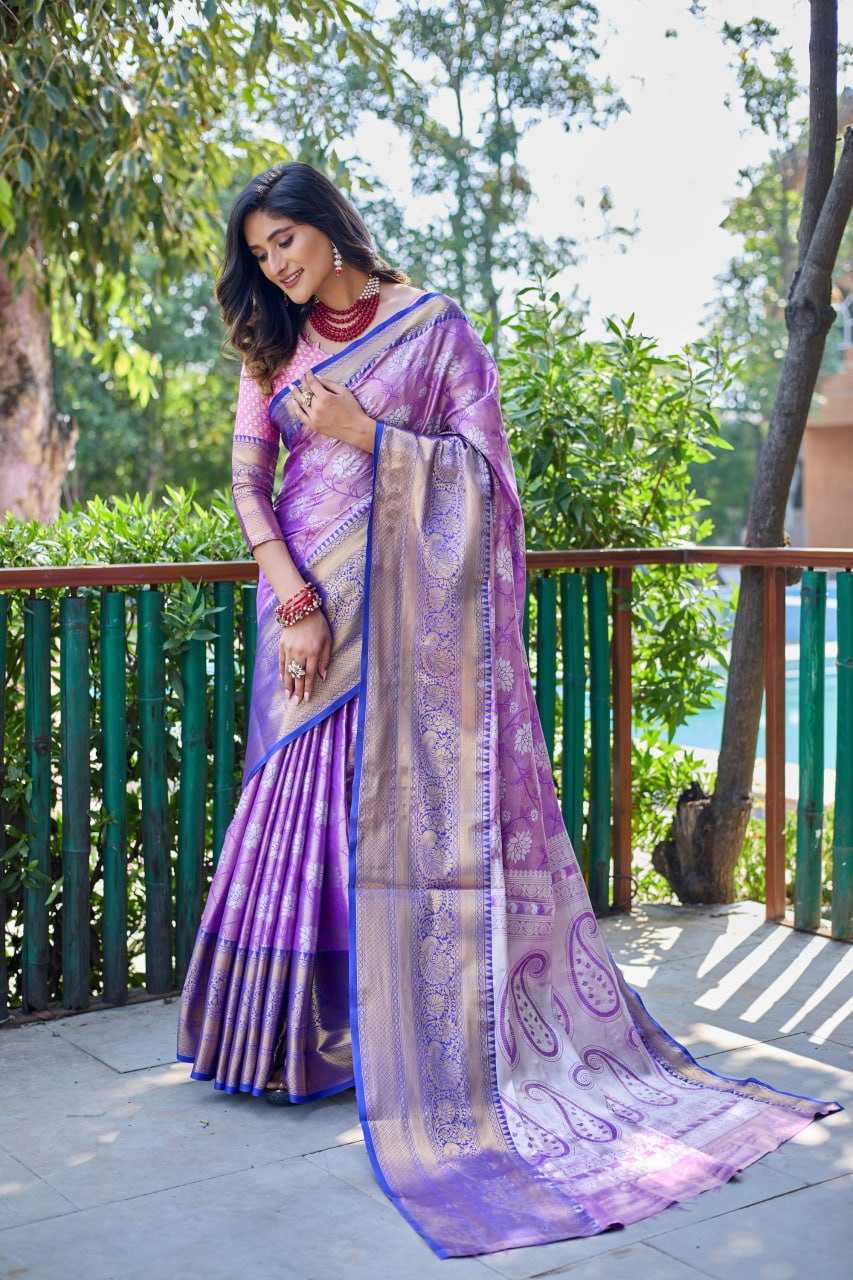 YNF TISSUE SILK RVV 22 SILK SAREES WHOLESALE PRINTED TISSUE SILK ZARI BORDER SAREES MANUFACTURER