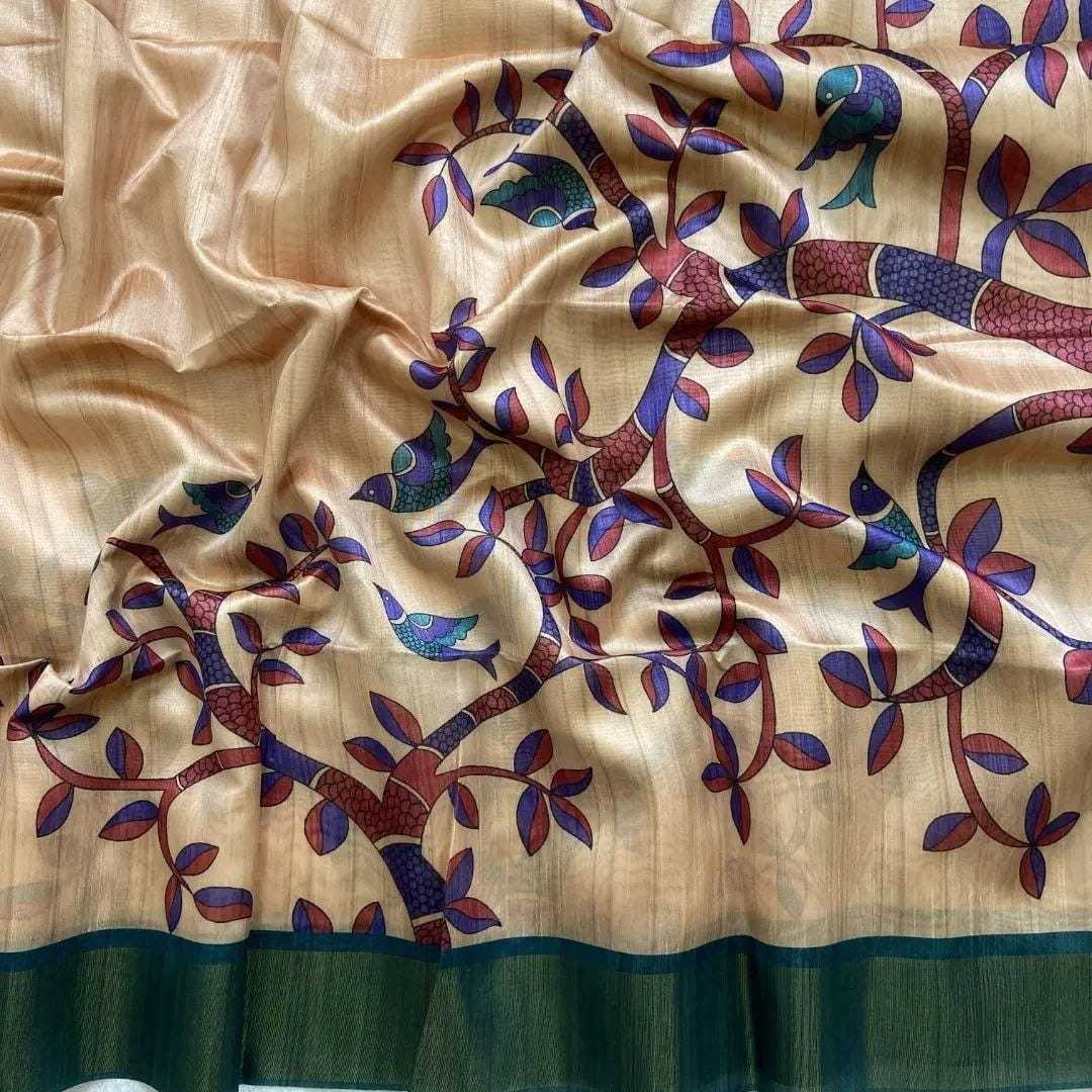 YNF TUSSAR SILK RRW 15 SILK SAREES WHOLESALE SOFT SILK TUSSAR SILK PRINTED SILK SAREES MANUFACTURER