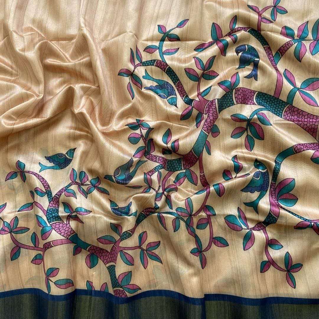 YNF TUSSAR SILK RRW 15 SILK SAREES WHOLESALE SOFT SILK TUSSAR SILK PRINTED SILK SAREES MANUFACTURER