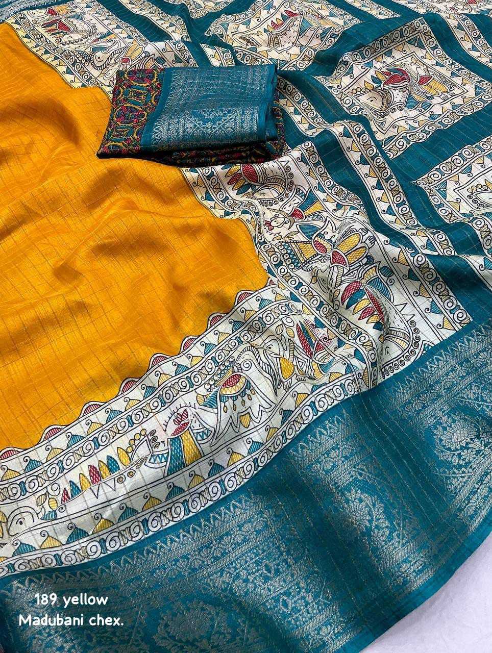 YNF COTON KESH118 189 SAREES WHOLESALE PRINTED COTTON LINEN MADHUBANI ZARI BORDER SAREES MANUFACTURER