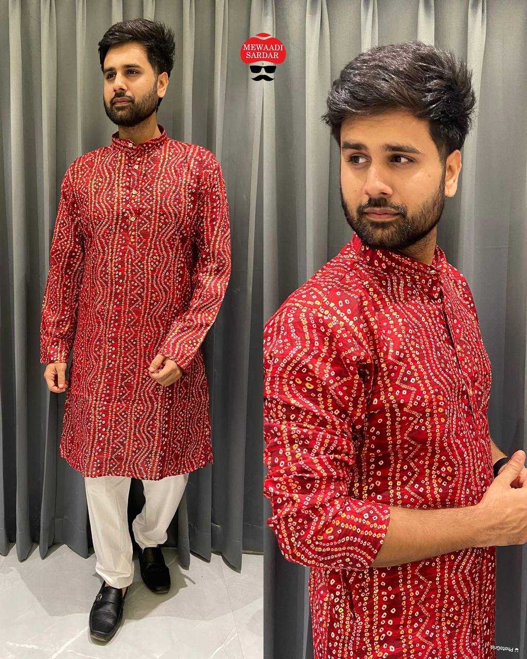 YNF COTTON BANDHANI RIN125 06 MENS WEAR WHOLESALE MENS KURTAS MANUFACTURER