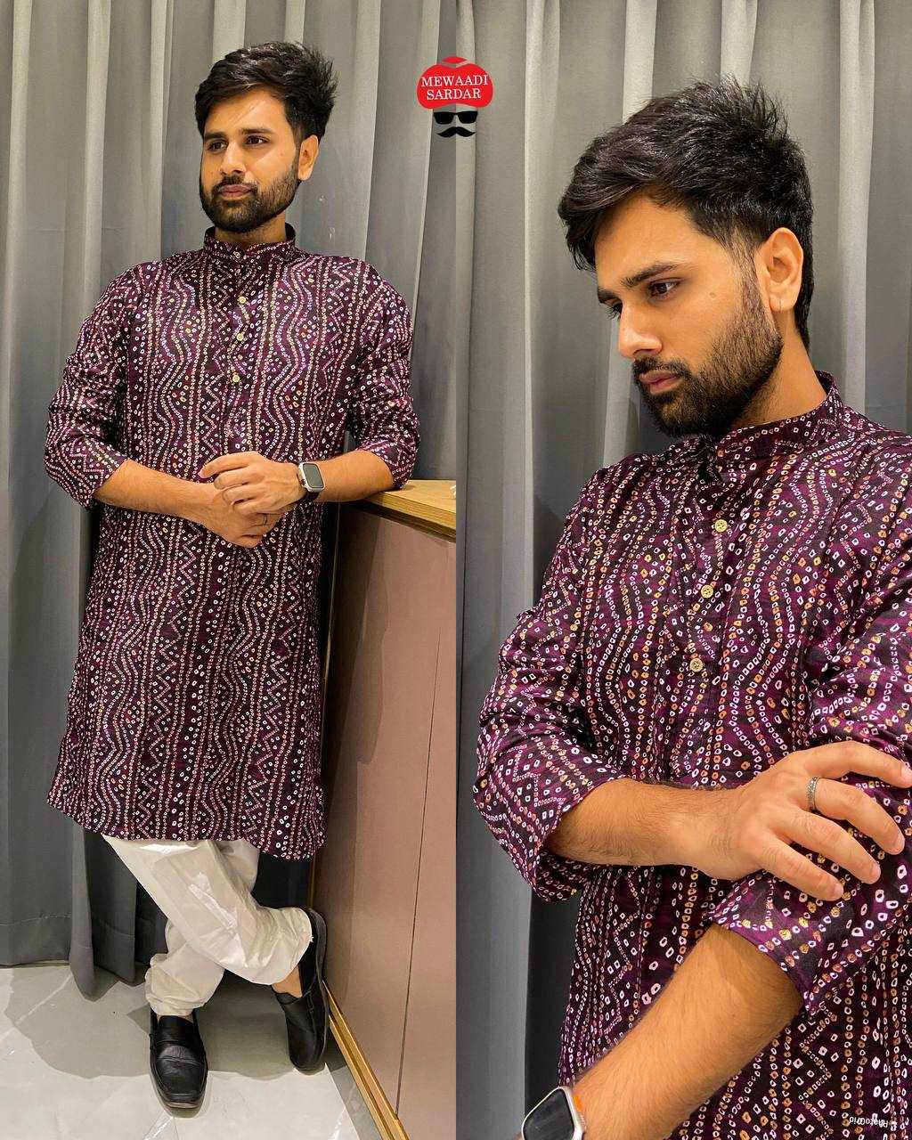 YNF COTTON BANDHANI RIN125 06 MENS WEAR WHOLESALE MENS KURTAS MANUFACTURER