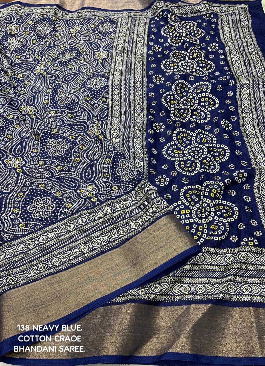 YNF COTTON KESH118 138 SAREES WHOLESALE LADIES COTTON LINEN PRINTED BANDHANI BANDHEJ SAREES MANUFACTURER