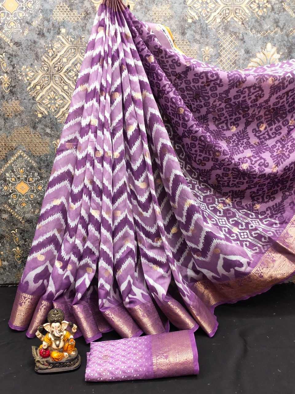 YNF COTTON RIN183 RENUKA SAREES WHOLESALE PRINTED COTTON LINENE LEHERIYA ZARI BORDER SAREES MANUFACTURER