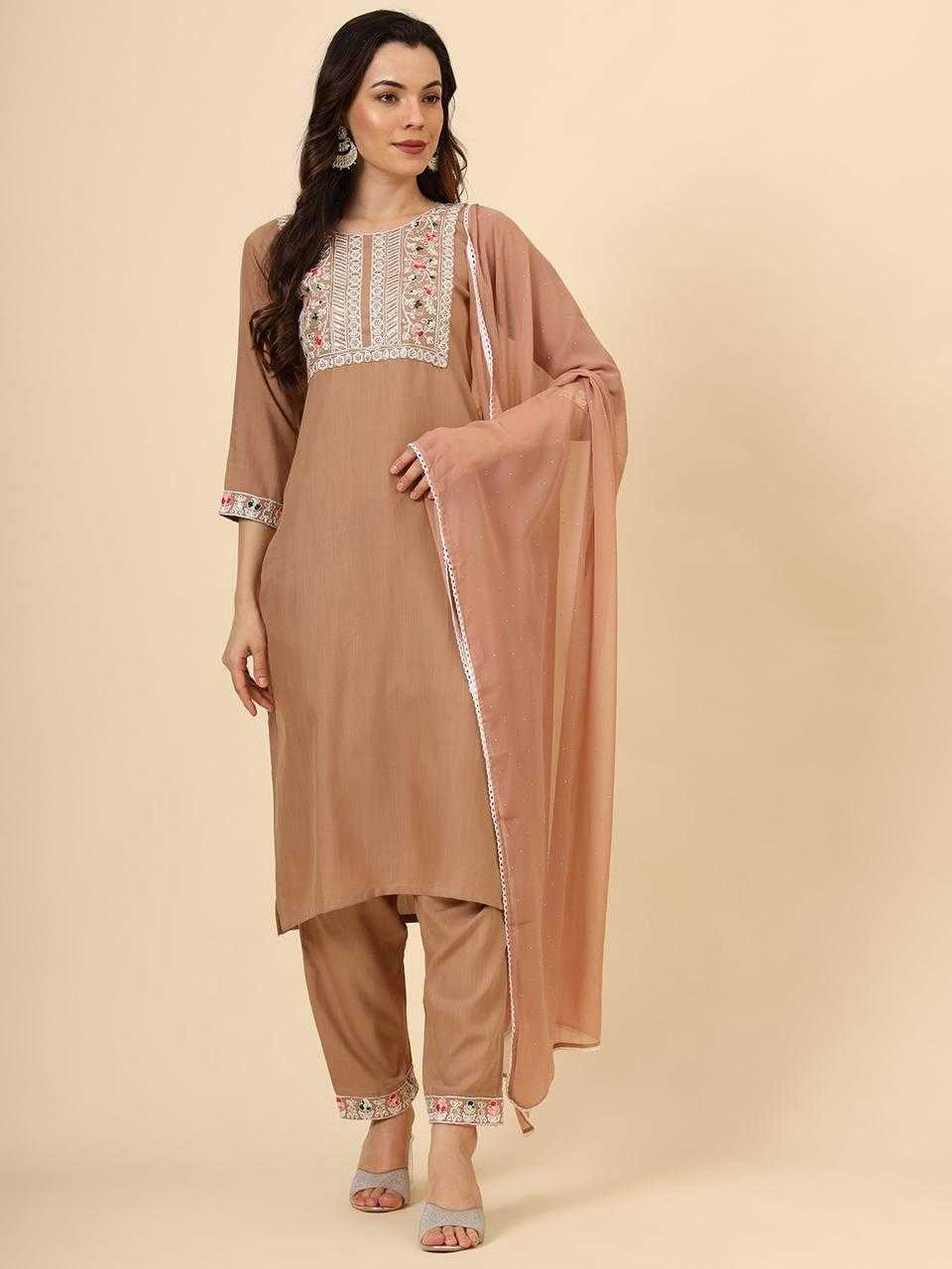 YNF COTTON RIN188 MAZZA SUITS & DRESSES WHOLESALE LADIES EMBROIDERY COTTON SUITS MANUFACTURER