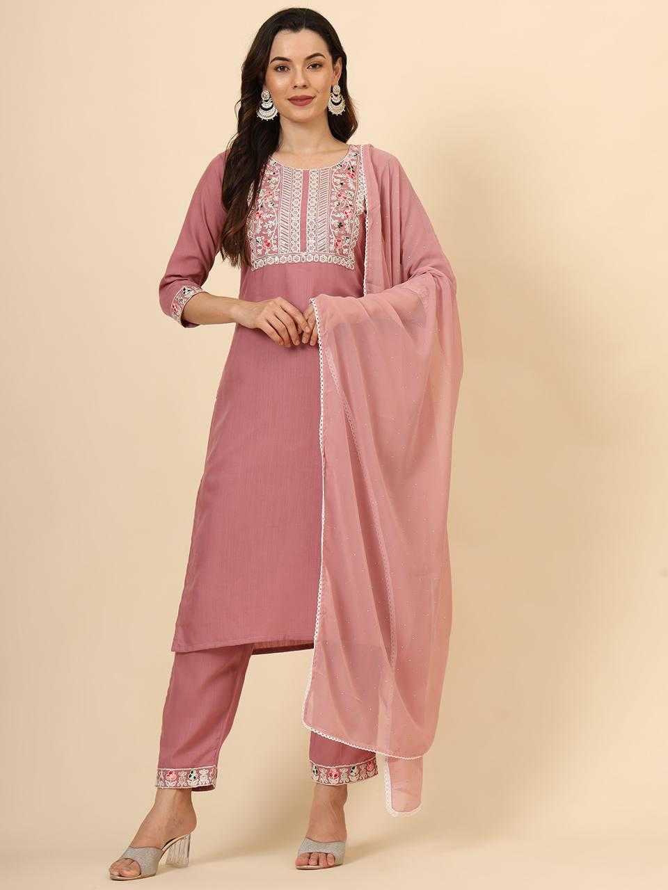 YNF COTTON RIN188 MAZZA SUITS & DRESSES WHOLESALE LADIES EMBROIDERY COTTON SUITS MANUFACTURER