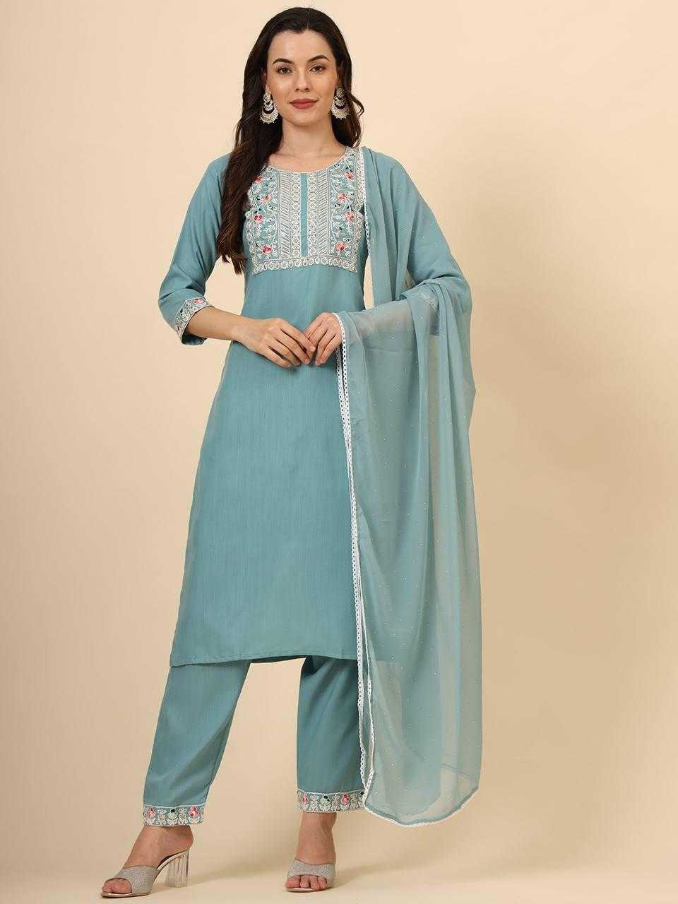 YNF COTTON RIN188 MAZZA SUITS & DRESSES WHOLESALE LADIES EMBROIDERY COTTON SUITS MANUFACTURER