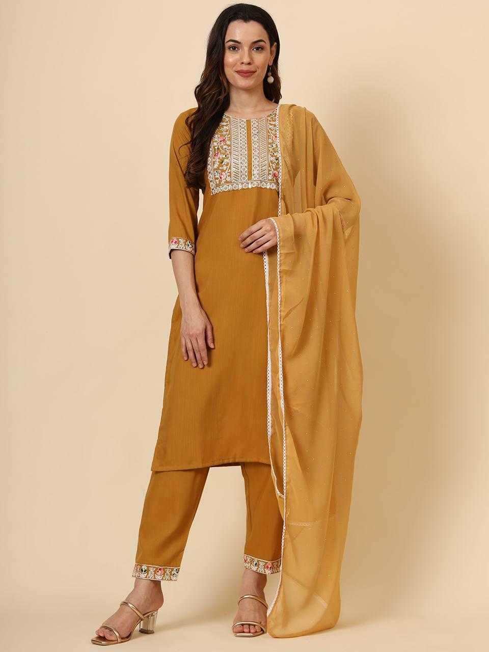 YNF COTTON RIN188 MAZZA SUITS & DRESSES WHOLESALE LADIES EMBROIDERY COTTON SUITS MANUFACTURER