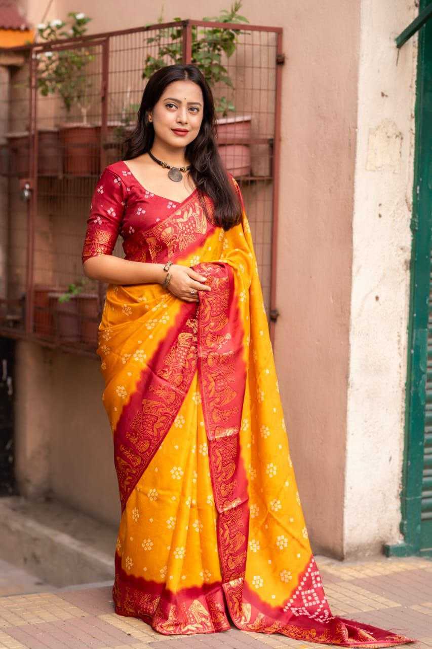 YNF CREPE KESH118 142 SAREES WHOLESALE LADIES BANDHANI BANDHEJ ZARI BORDER SAREES MANUFACTURER