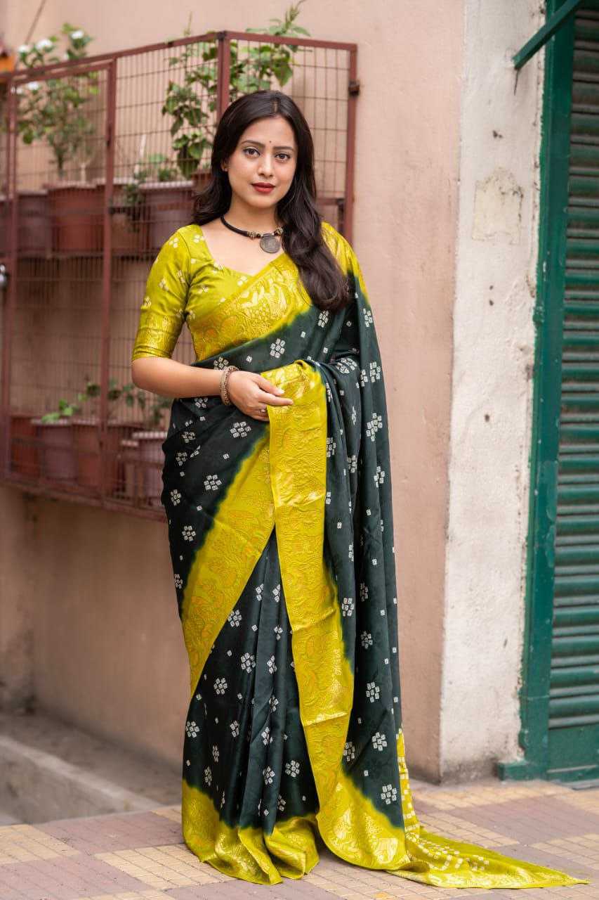 YNF CREPE KESH118 142 SAREES WHOLESALE LADIES BANDHANI BANDHEJ ZARI BORDER SAREES MANUFACTURER