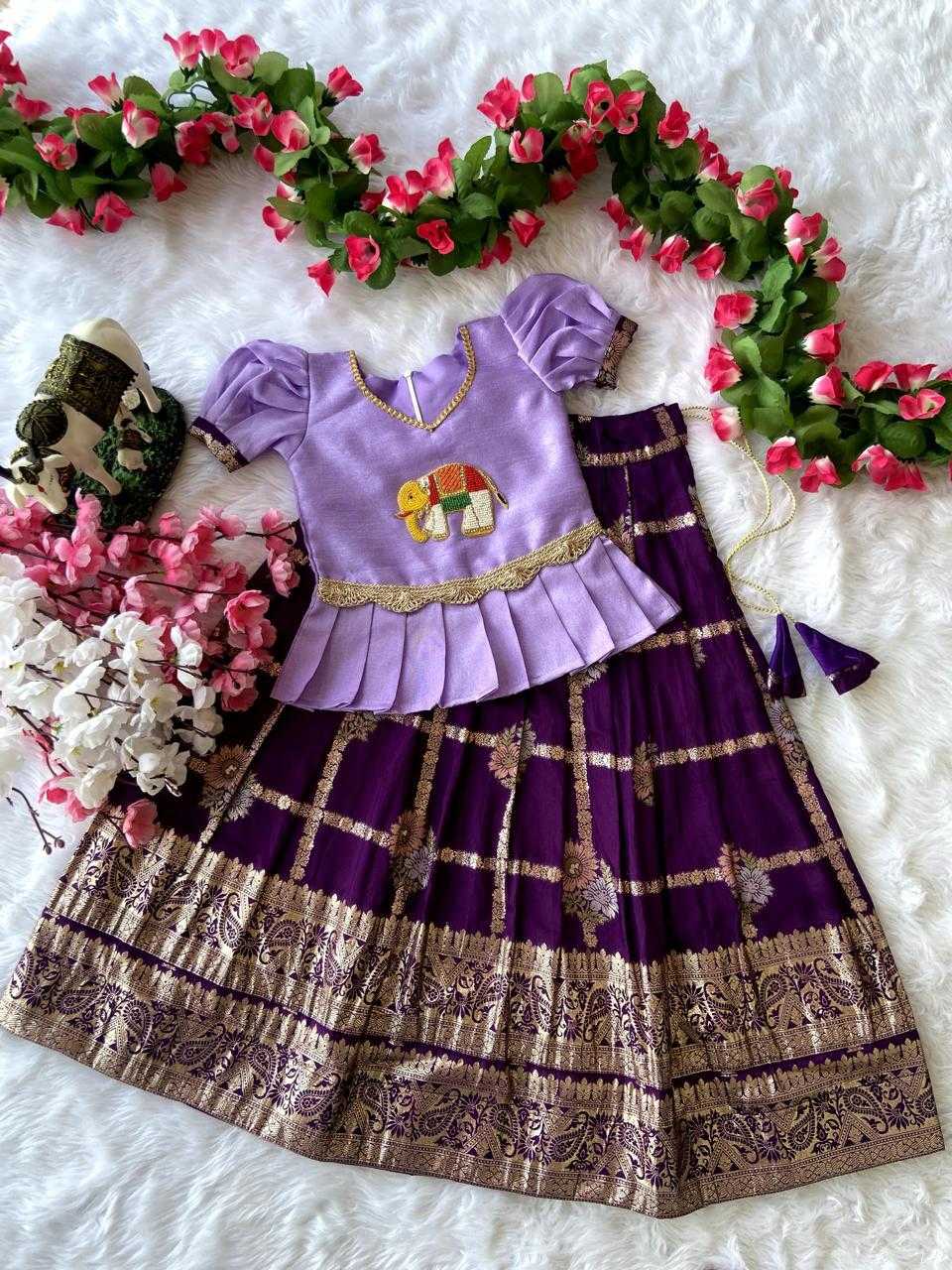 YNF DOLA SILK RIN192 8027 KIDS WEAR WHOLESALE KIDS LEHENGAS MANUFACTURER