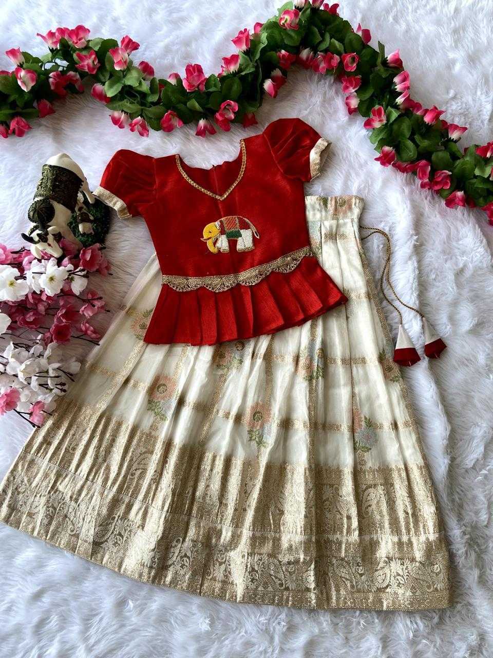 YNF DOLA SILK RIN192 8027 KIDS WEAR WHOLESALE KIDS LEHENGAS MANUFACTURER