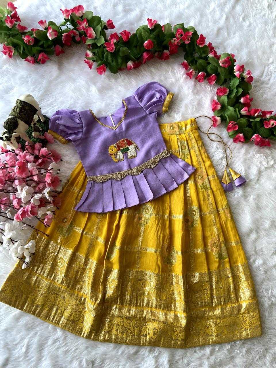 YNF DOLA SILK RIN192 8027 KIDS WEAR WHOLESALE KIDS LEHENGAS MANUFACTURER