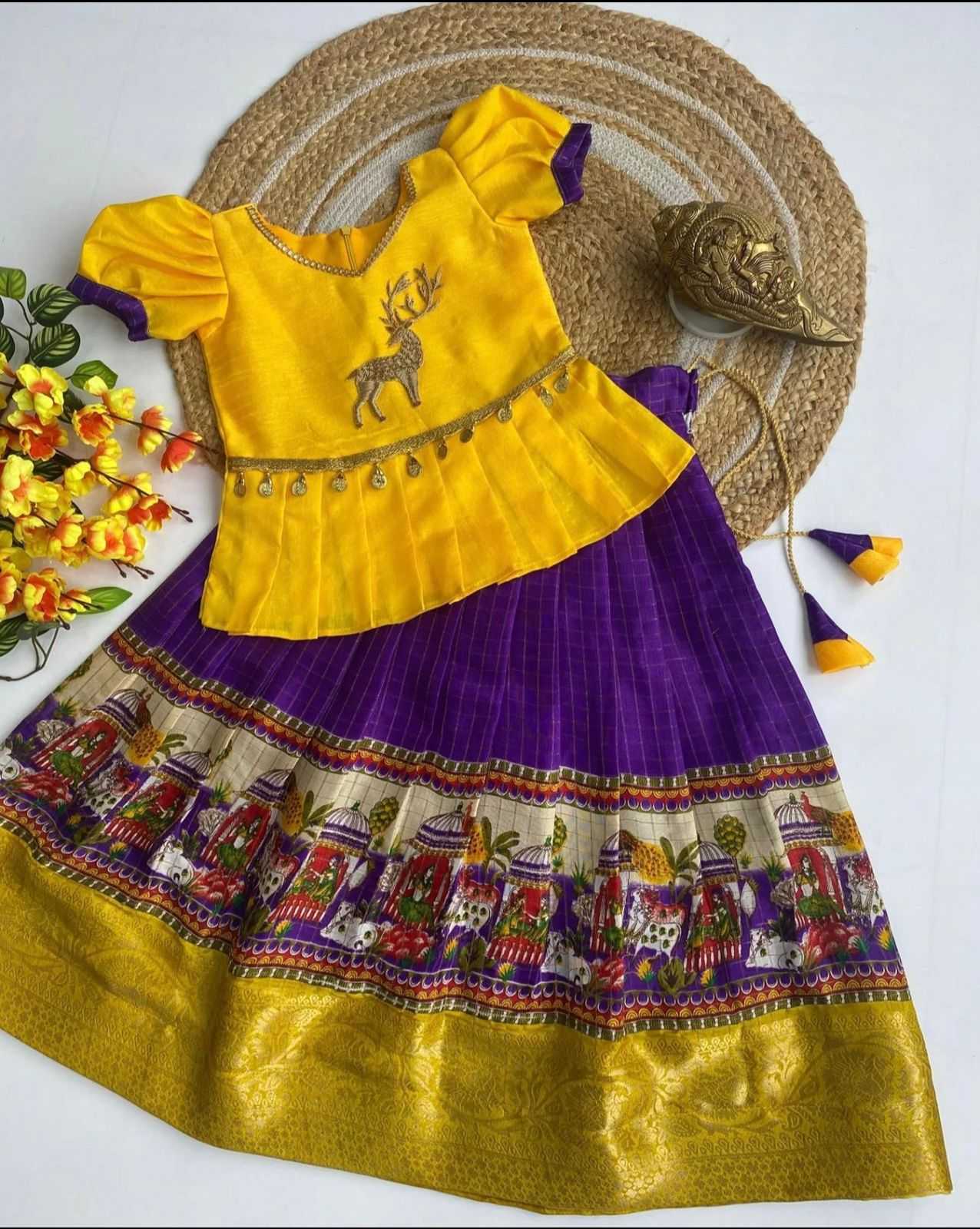 YNF DOLA SILK RIN192 8039 KIDS WEAR WHOLESALE KIDS LEHENGAS MANUFACTURER