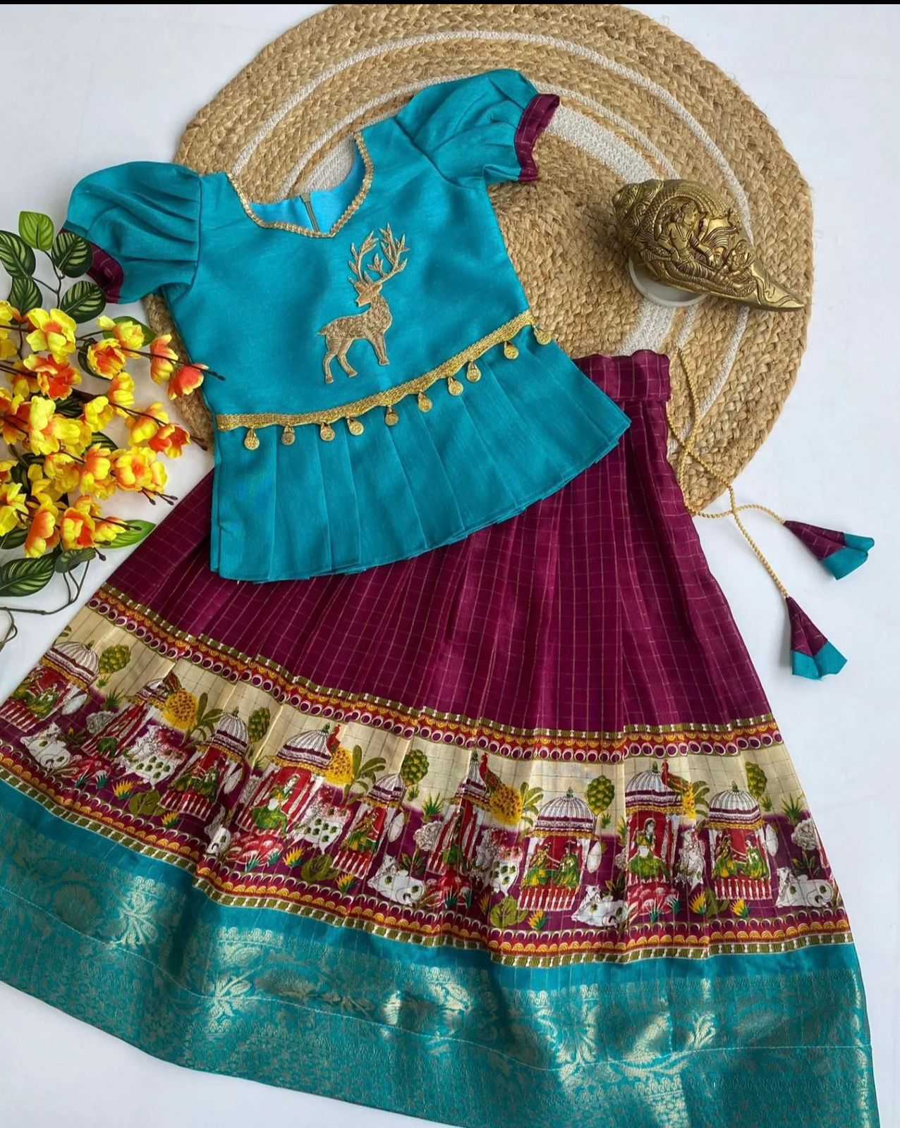 YNF DOLA SILK RIN192 8039 KIDS WEAR WHOLESALE KIDS LEHENGAS MANUFACTURER