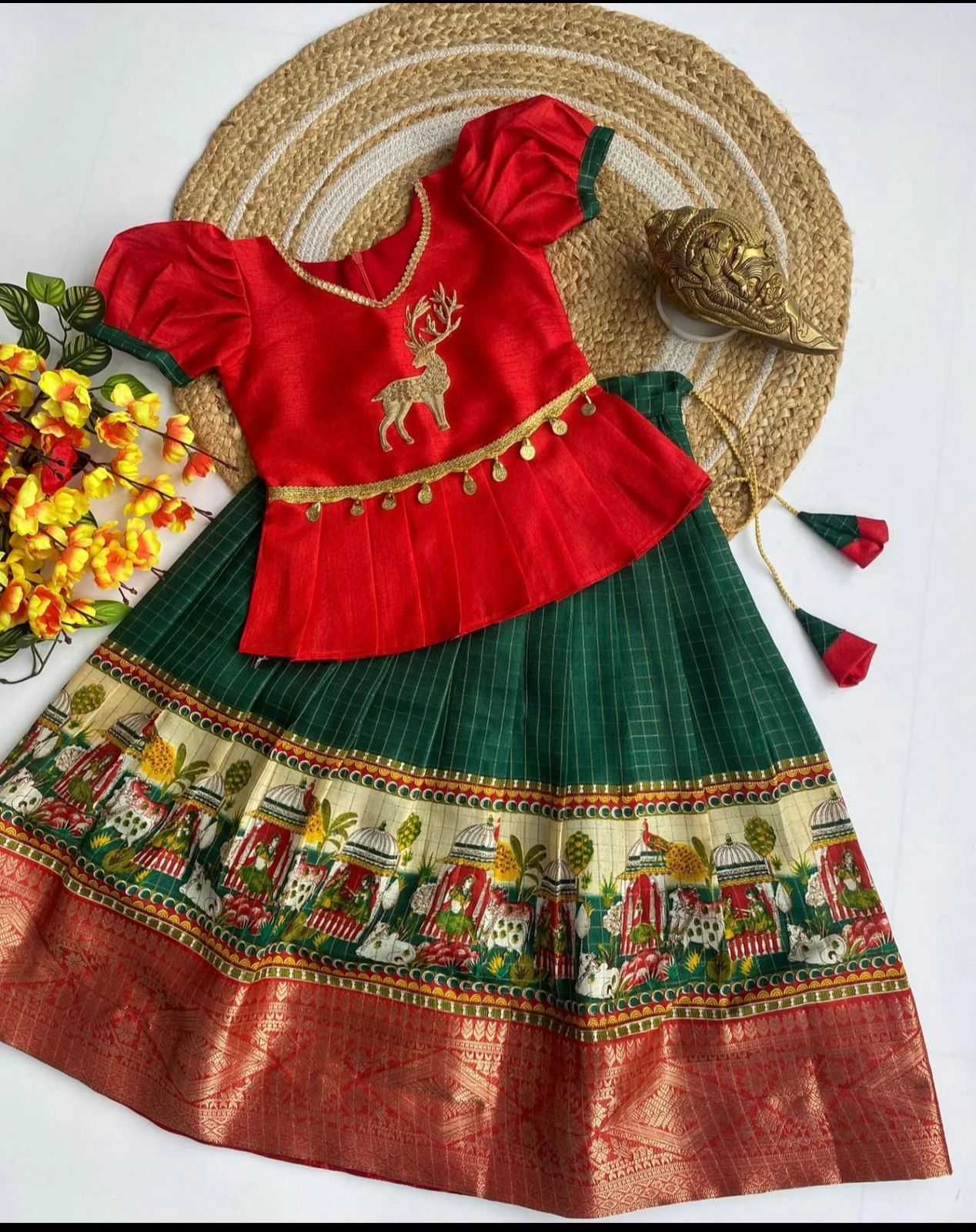 YNF DOLA SILK RIN192 8039 KIDS WEAR WHOLESALE KIDS LEHENGAS MANUFACTURER