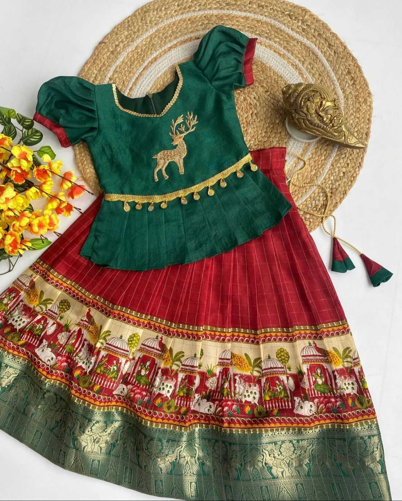 YNF DOLA SILK RIN192 8039 KIDS WEAR WHOLESALE KIDS LEHENGAS MANUFACTURER