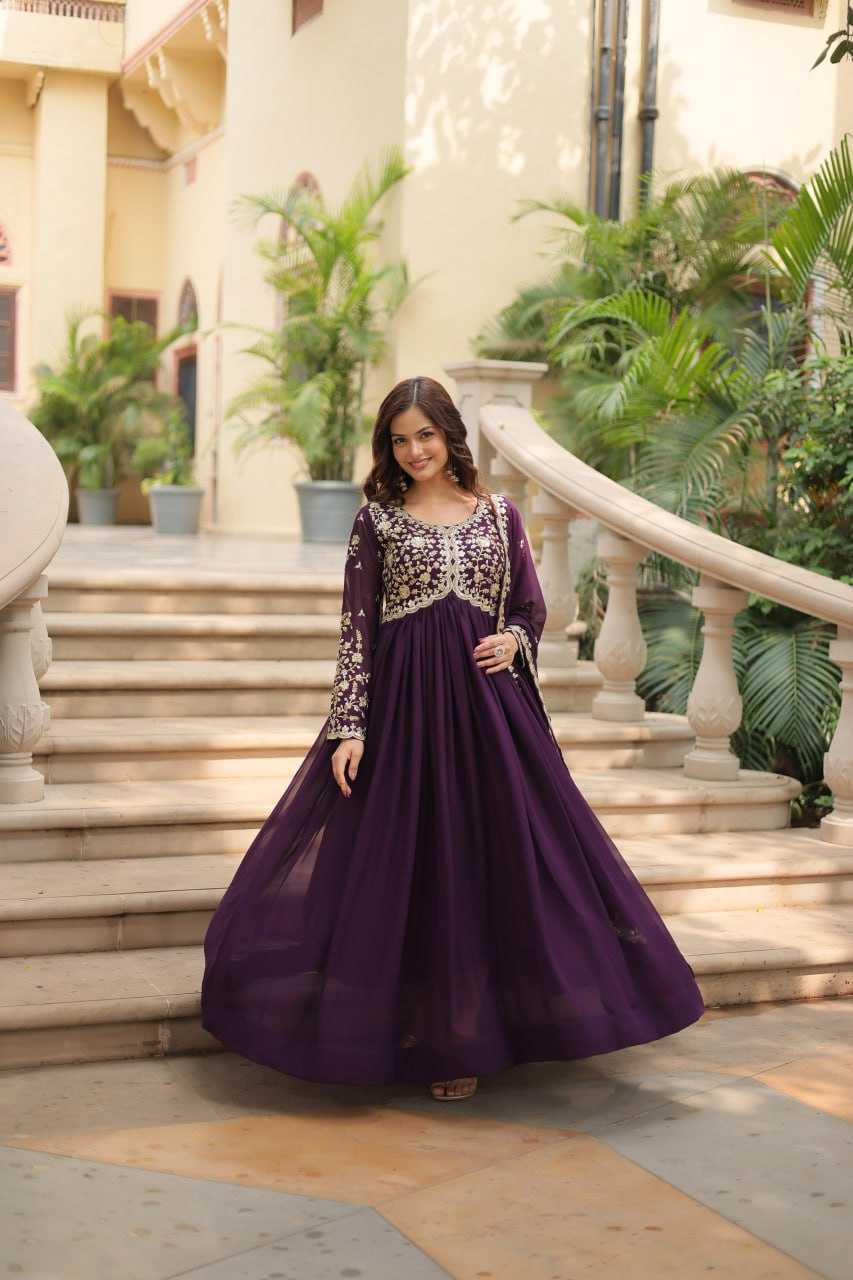 YNF FAUX BLOOMING KESH132 9195 GOWNS WHOLESALE EMBROIDERY ANARKALI LONG WORK GOWNS MANUFACTURER