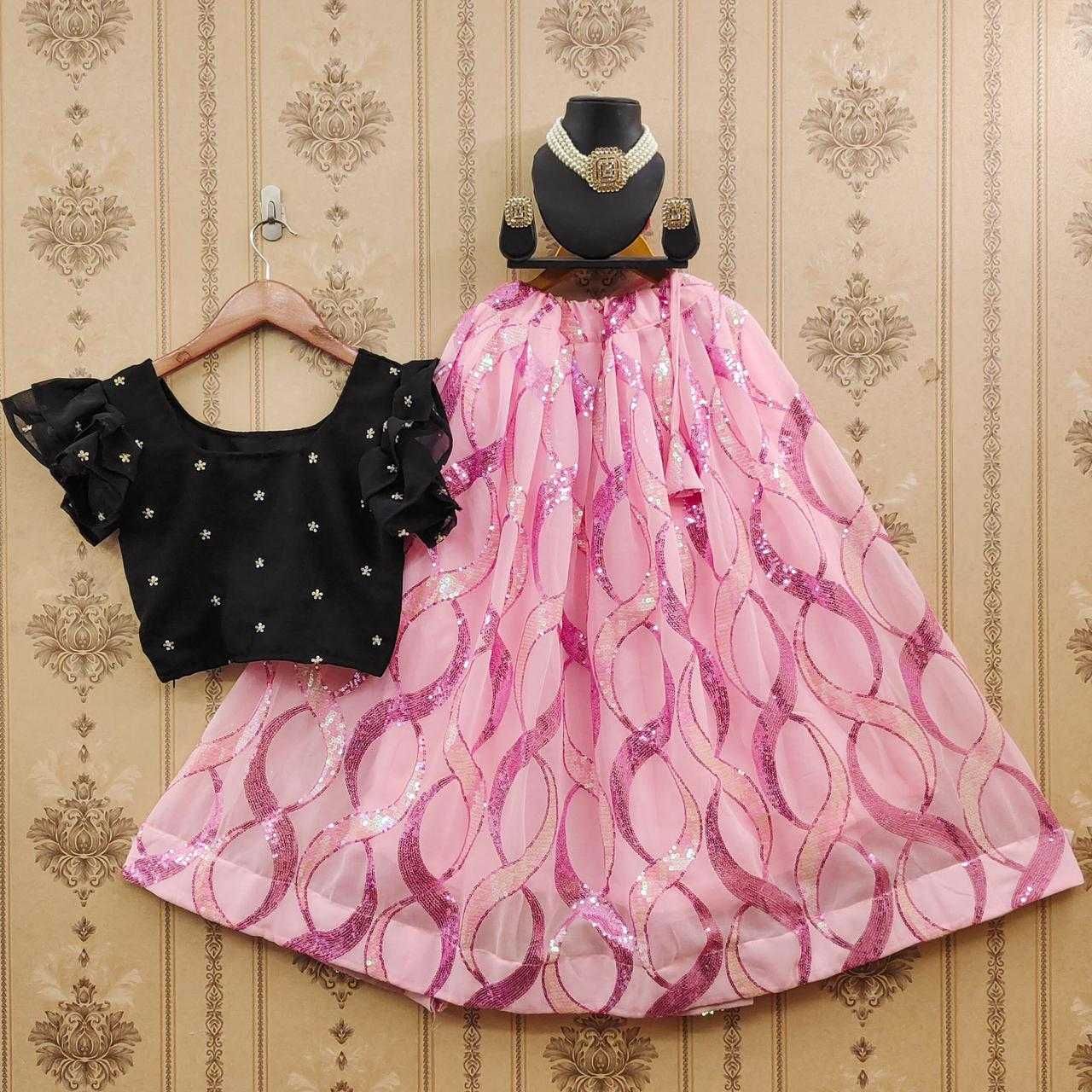 YNF GEORGETTE RIN115 REF38 KIDS WEAR WHOLESALE KIDS LEHENGAS MANUFACTURER