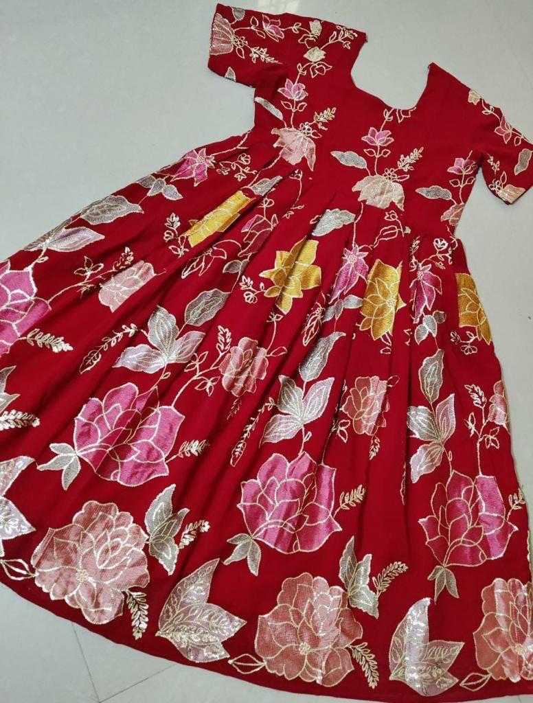 YNF GEORGETTE RIN192 7798 KIDS WEAR WHOLESALE KIDS GOWNS MANUFACTURER