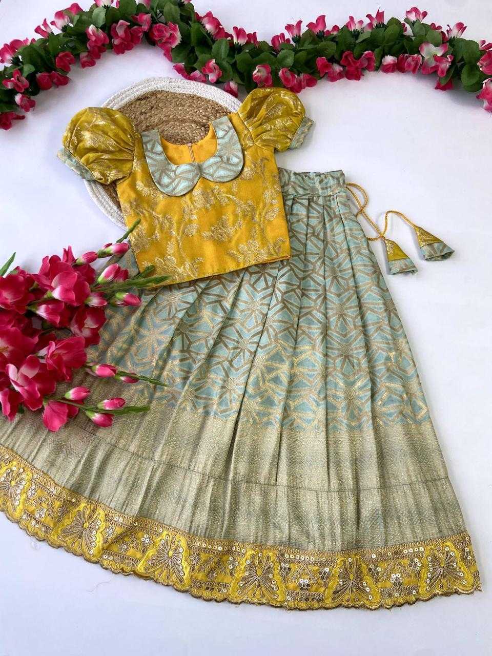 YNF GEORGETTE RIN192 8024 KIDS WEAR WHOLESALE KIDS LEHENGAS MANUFACTURER 