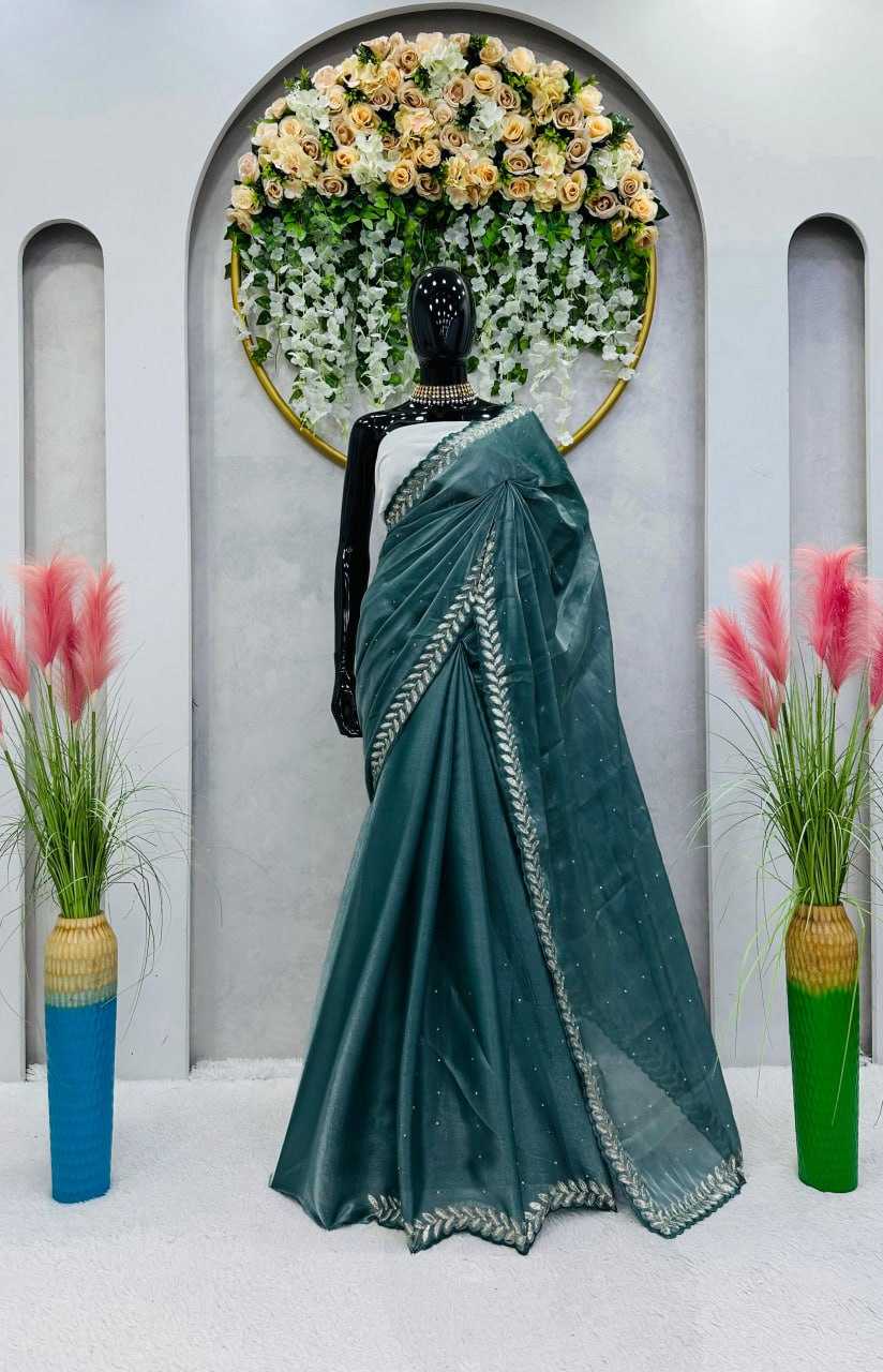 YNF JIMMY CHOO RIN133 459 SAREES WHOLESALE JIMMY CHOO SEQUENCE LACE BORDER SAREES MANUFACTURER