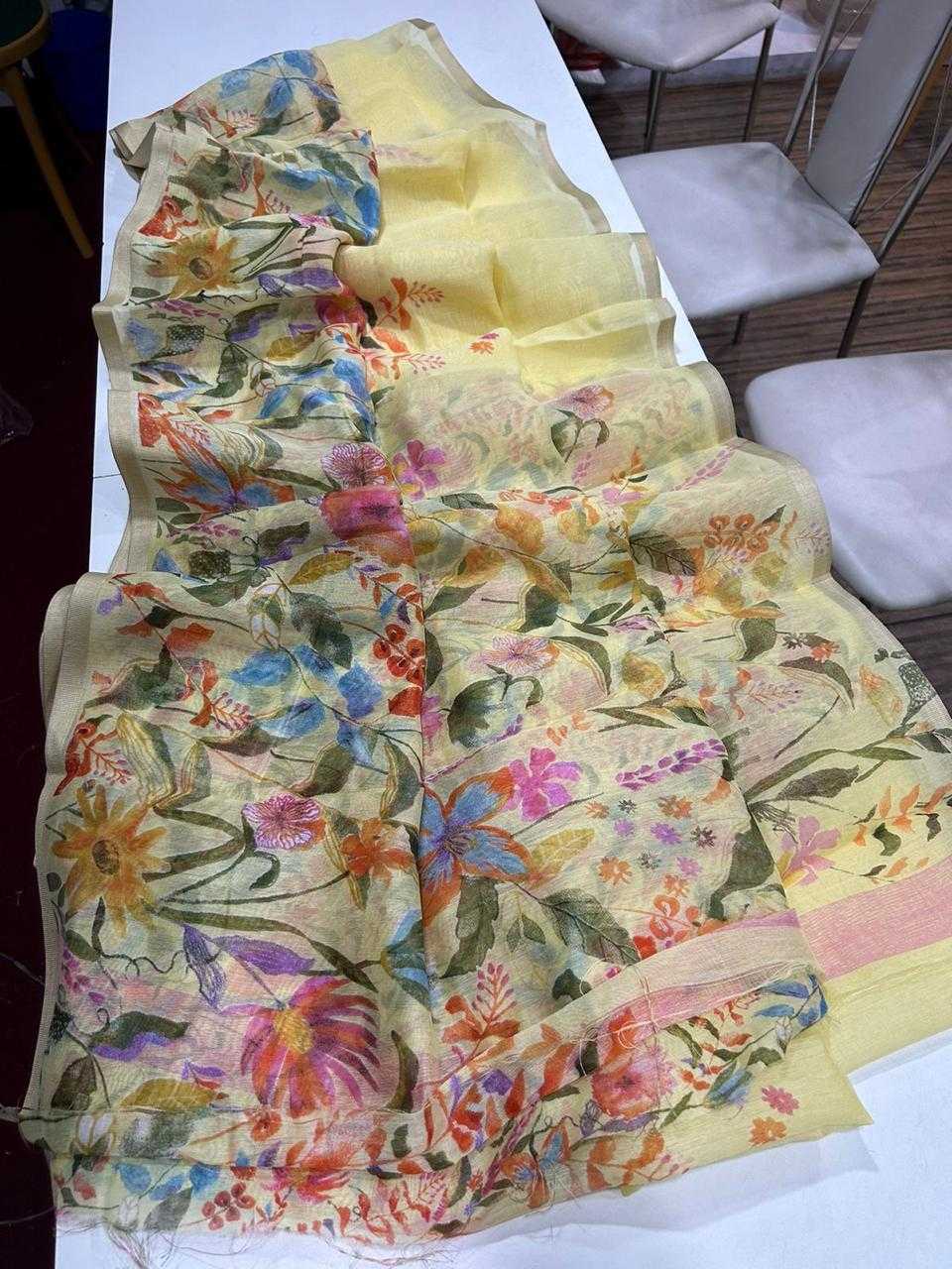 YNF LINEN KESH101 ANT117 SAREES WHOLESALE PRINTED LADIES ZARI BORDER SAREES MANUFACTURER