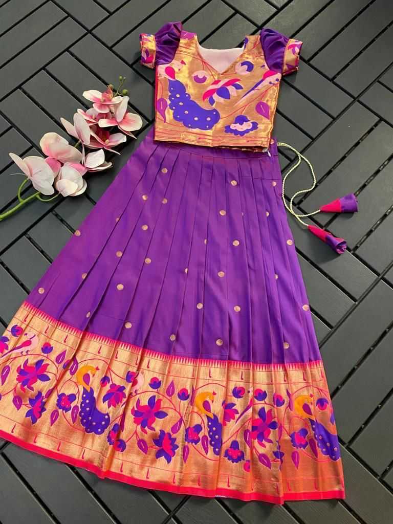 YNF PAITHANI SILK RIN192 7903 KIDS WEAR WHOLESALE KIDS LEHENGAS MANUFACTURER 