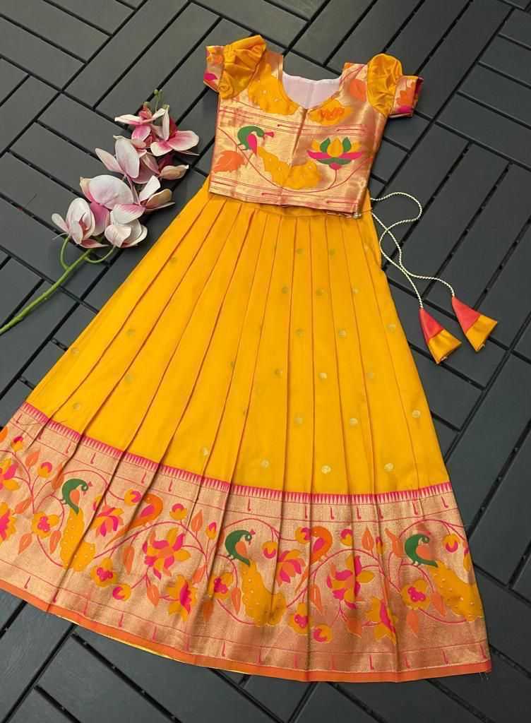 YNF PAITHANI SILK RIN192 7903 KIDS WEAR WHOLESALE KIDS LEHENGAS MANUFACTURER