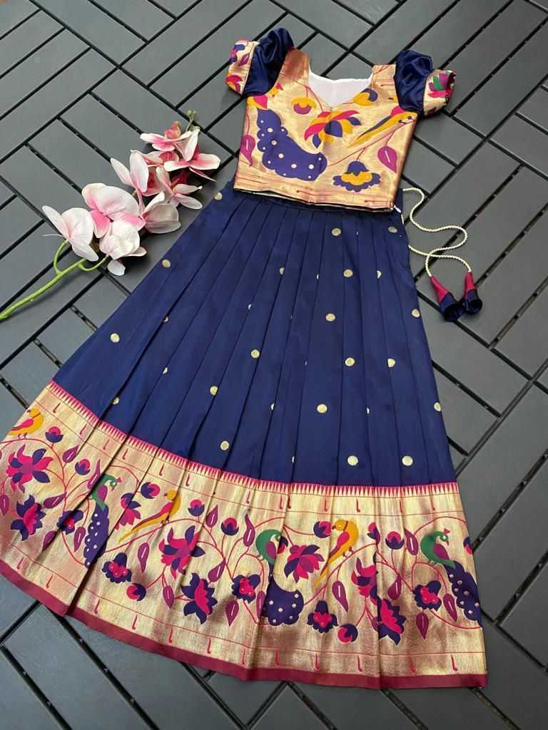 YNF PAITHANI SILK RIN192 7903 KIDS WEAR WHOLESALE KIDS LEHENGAS MANUFACTURER