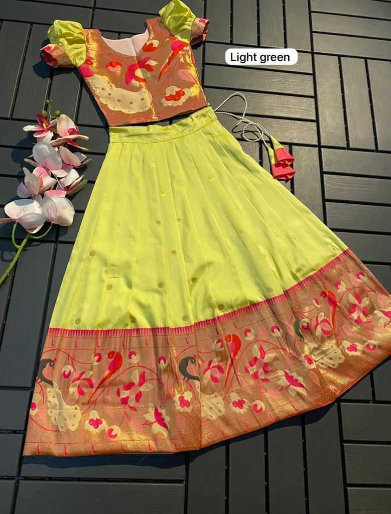 YNF PAITHANI SILK RIN192 7903 KIDS WEAR WHOLESALE KIDS LEHENGAS MANUFACTURER