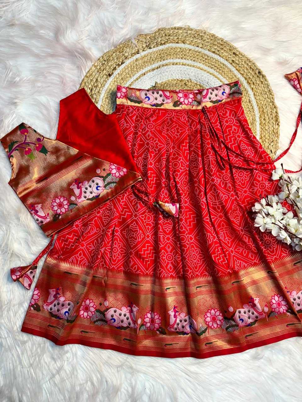 YNF PAITHANI SILK RIN193 APN12 KIDS WEAR WHOLESALE KIDS LEHENGAS MANUFACTURER