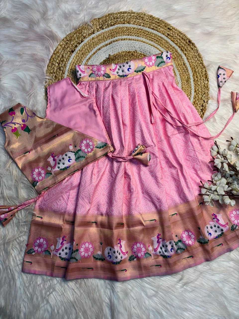 YNF PAITHANI SILK RIN193 APN12 KIDS WEAR WHOLESALE KIDS LEHENGAS MANUFACTURER