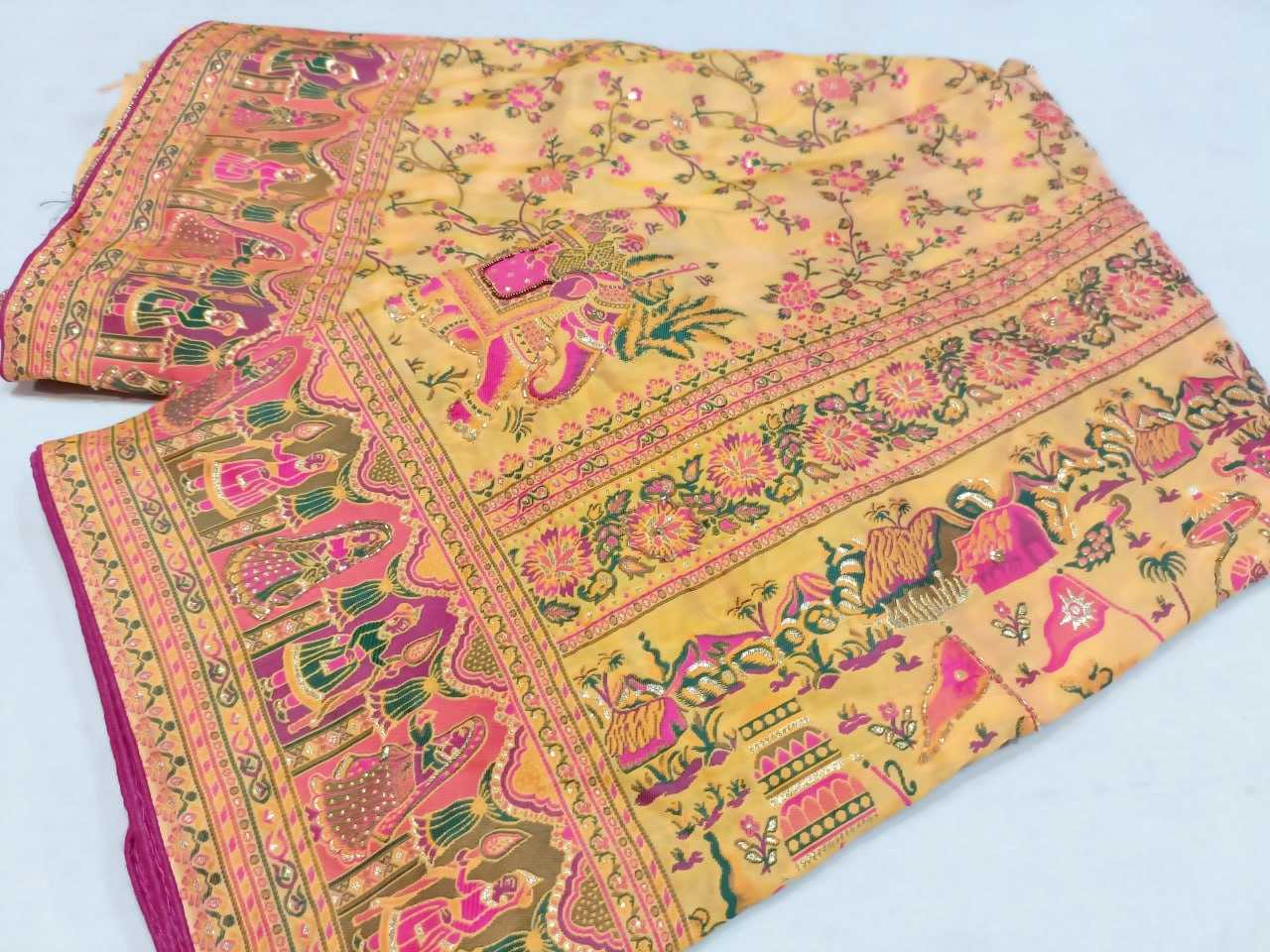 YNF PURE PASHMINA RIN126 JHT18 SAREES WHOLESALE DESIGNER PRINTED HAND WORK DIWALI WEDDING SAREES MANUFACTURER