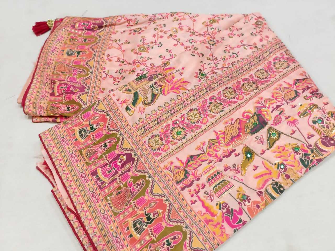 YNF PURE PASHMINA RIN126 JHT18 SAREES WHOLESALE DESIGNER PRINTED HAND WORK DIWALI WEDDING SAREES MANUFACTURER