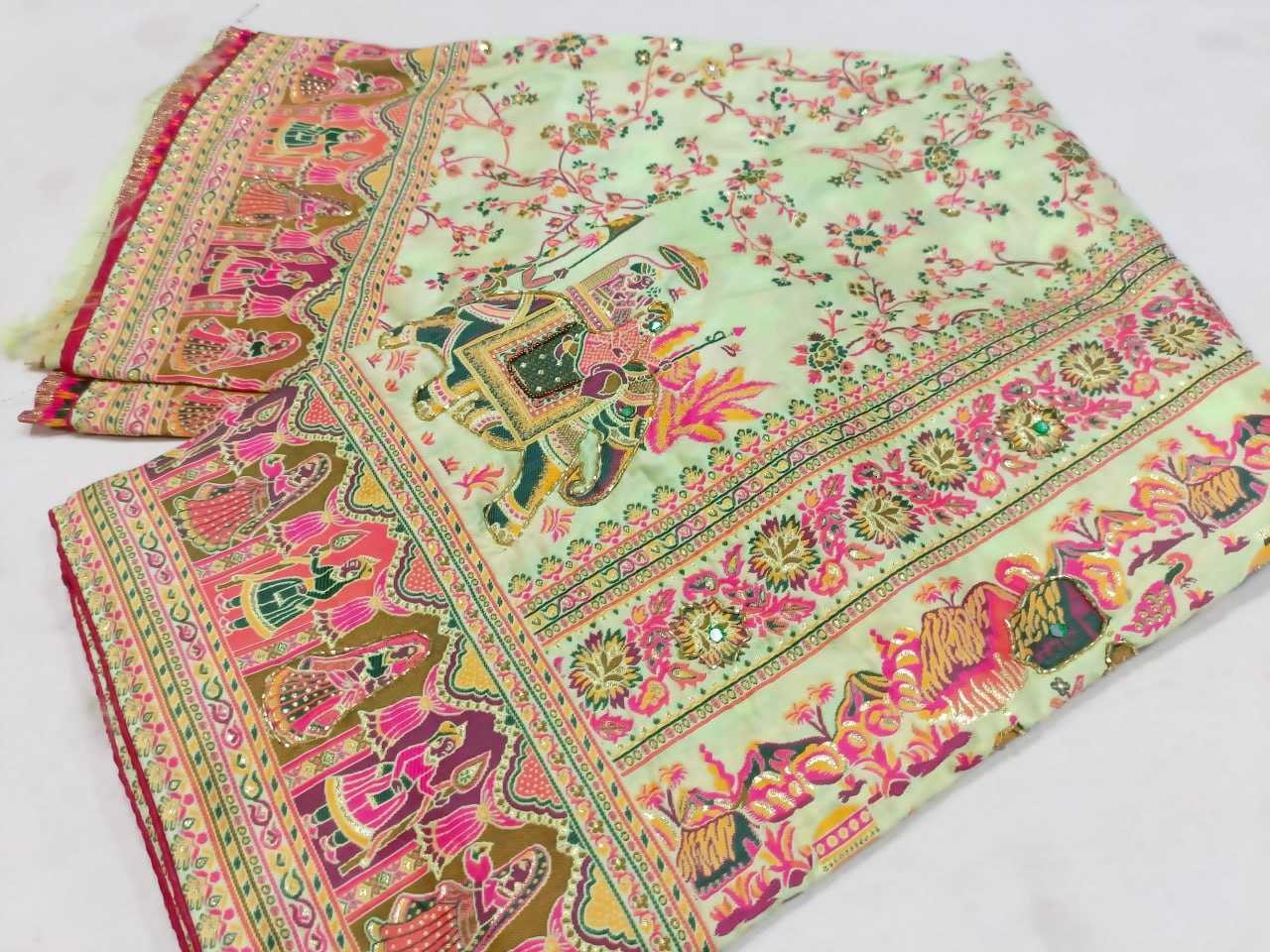 YNF PURE PASHMINA RIN126 JHT18 SAREES WHOLESALE DESIGNER PRINTED HAND WORK DIWALI WEDDING SAREES MANUFACTURER