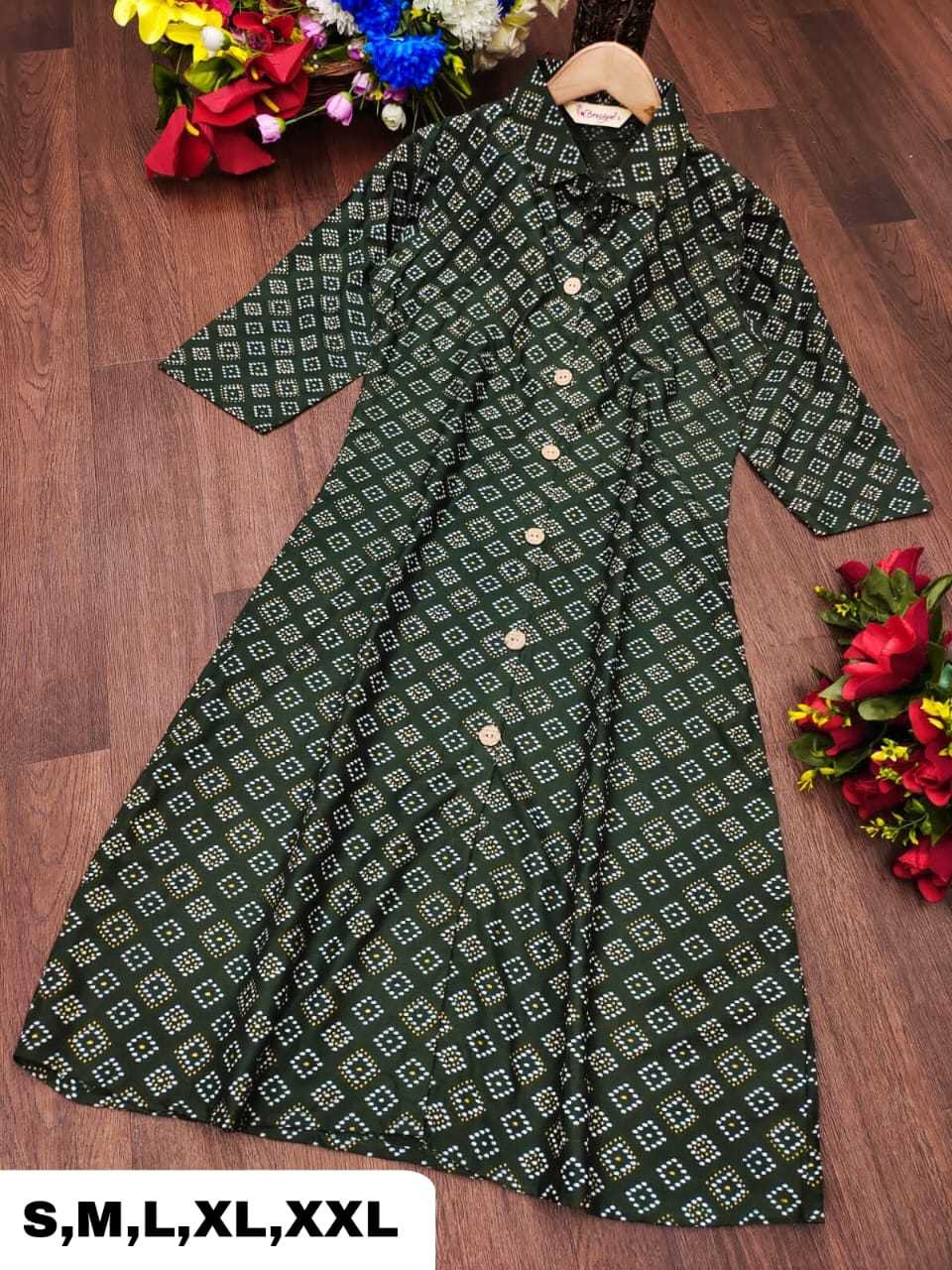 YNF RAYON RIN158 1021 KURTIS WHOLESALE LONG PRINTED RAYON LADIES KURTIS MANUFACTURER