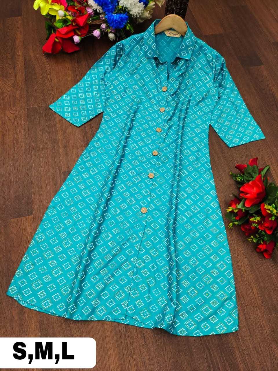 YNF RAYON RIN158 1021 KURTIS WHOLESALE LONG PRINTED RAYON LADIES KURTIS MANUFACTURER