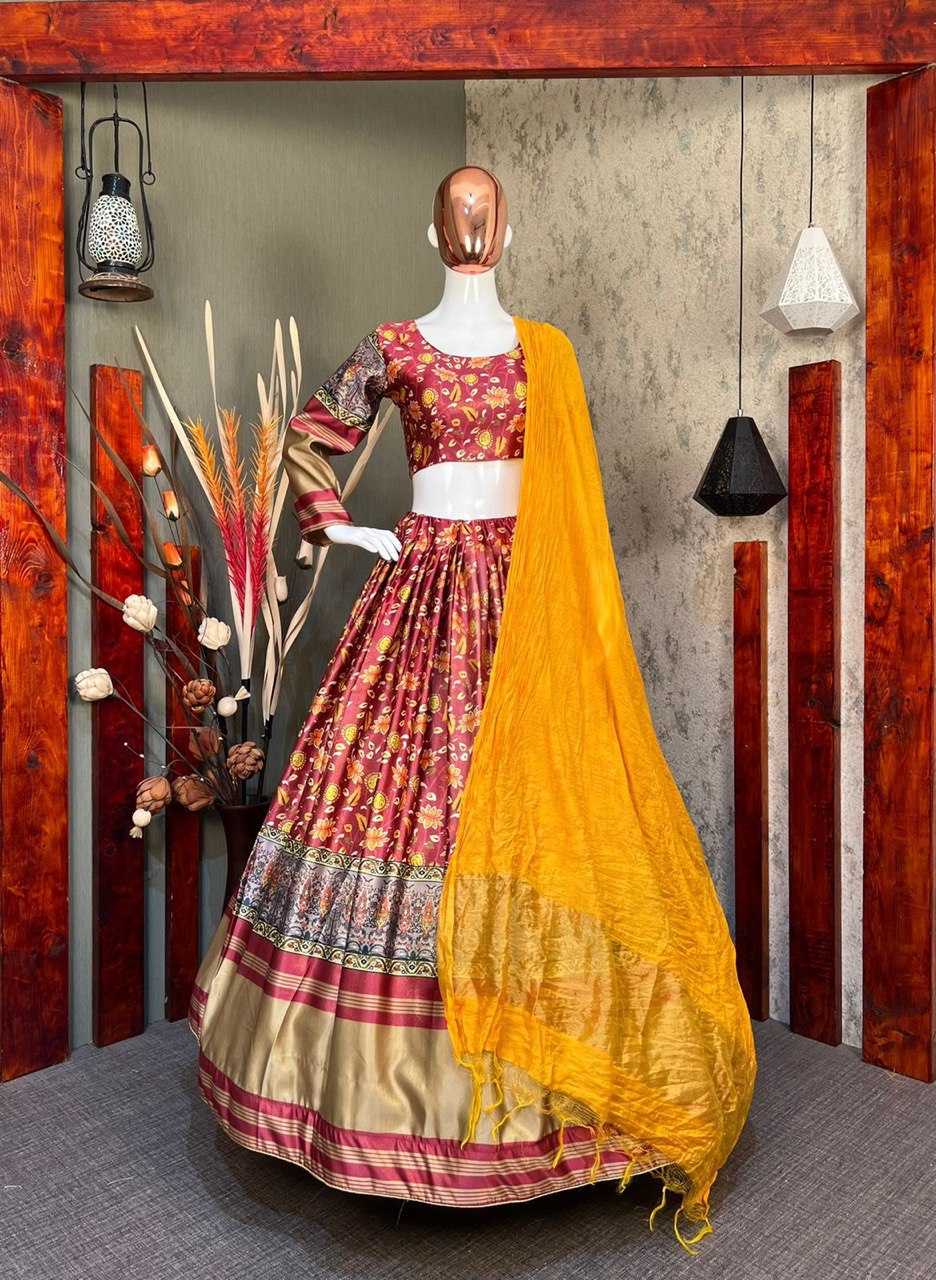  YNF SATIN RIN141 515 LEHENGAS WHOLESALE SILK PRINTED NAVRATRI CHANIYA CHOLI LEHENGAS MANUFACTURER