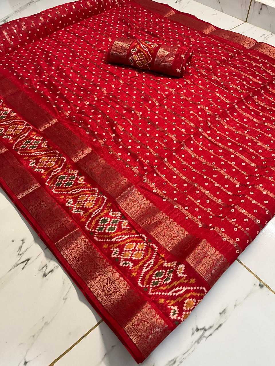 YNF SILK COTTON KESH117 RWC09 SAREES WHOLESALE PRINTED COTTON LINEN BANDHANI BANDHEJ SAREES MANUFACTURER