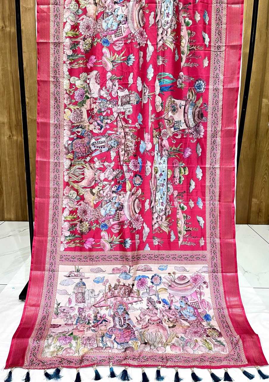 YNF SILK RIN116 REW23 SAREES WHOLESALE PRINTED MADHUBANI ZARI BORDER SAREES MANUFACTURER