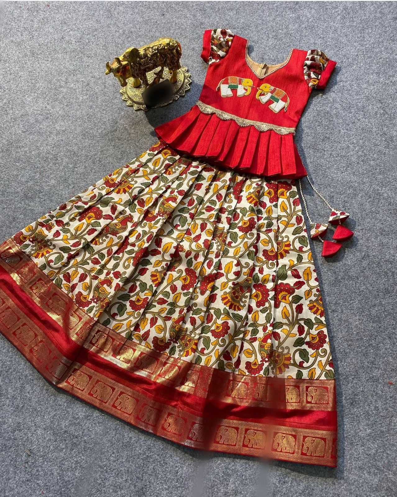 YNF TUSSAR SILK RIN192 8038 KIDS WEAR WHOLESALE KIDS LEHENGAS MANUFACTURER