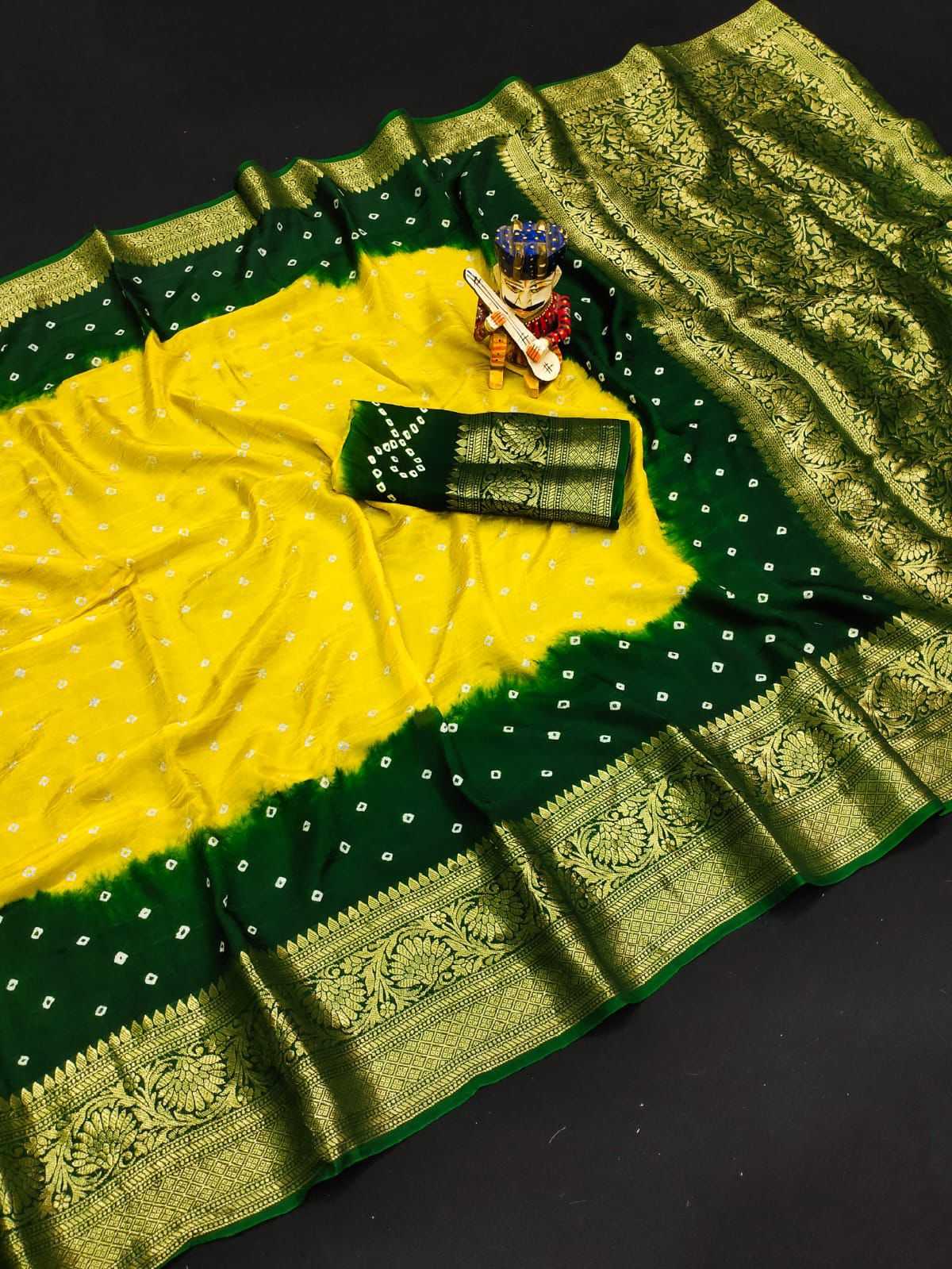 YNF BANDHANI SILK KESH194 Kanjivaram SILK SAREES WHOLESALE PRINTED BANDHANI BANDHEJ KANCHIPURAM ZARI BORDER SAREES MANUFACTURER