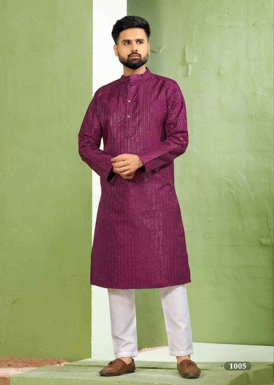 YNF BANGLORI SILK RIN131 6001 MENS WEAR WHOLESALE MENS EMBROIDERED KURTA PYJAMA MANUFACTURER