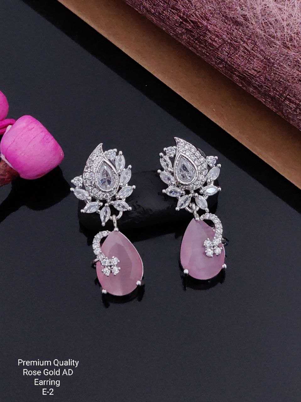 YNF BRASS KESH193 ROR46 WOMENS JEWELLERY WHOLESALE FANCY EARRINGS AD DIAMOND EARRINGS MANUFACTURER